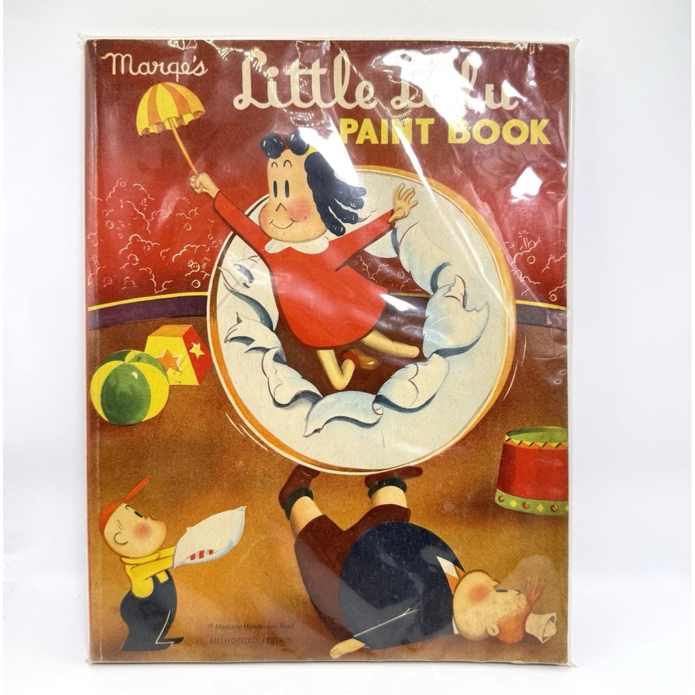 Vintage 1944 Marge's Little‎ Lulu Paint Book Authorized Edition Crayon Used
